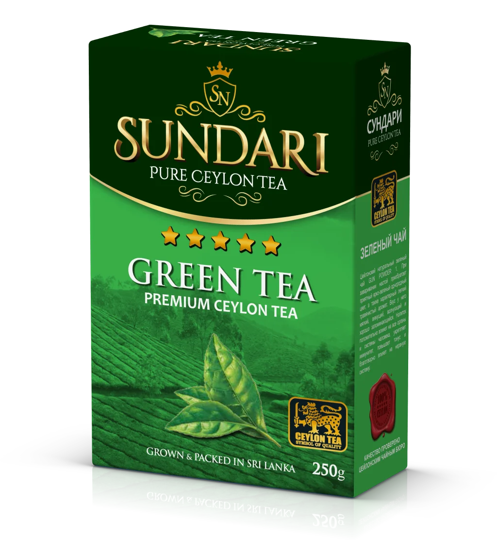 Чай зеленый листовой Сундари Gun Powder 1Sundari Premium Tea, пр-во Шри-Ланка 100 г