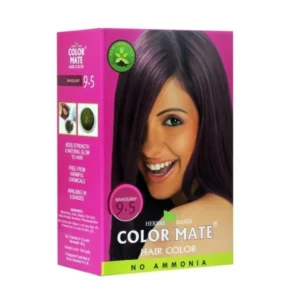 Краска для волос на основе хны Color Mate махагон (красное дерево) тон 9.5, 15 г