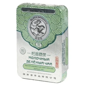 Чай прессованный зеленый молочный 6 шт*5 гр "Черный Дракон" жестяная упаковка