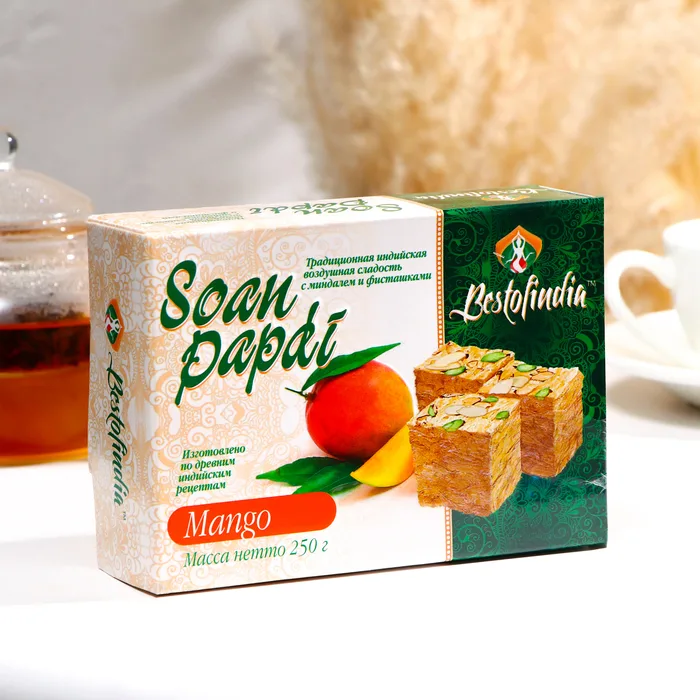 Индийская сладость Соан Папди «Soan Papdi» с манго Bestofindia, 250 г