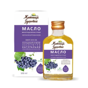 Масло виноградной косточки нерафинированное холодного отжима «Житница Здоровья» в стекле, 100 мл.